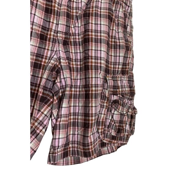 Tommy Bahamas Mens Size 38 Brown Plaid Shorts Cargo Make Life One Long Weekend - Picture 2 of 4